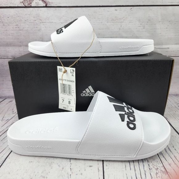 adidas Shoes - New Adidas Adilette White Shower Slides